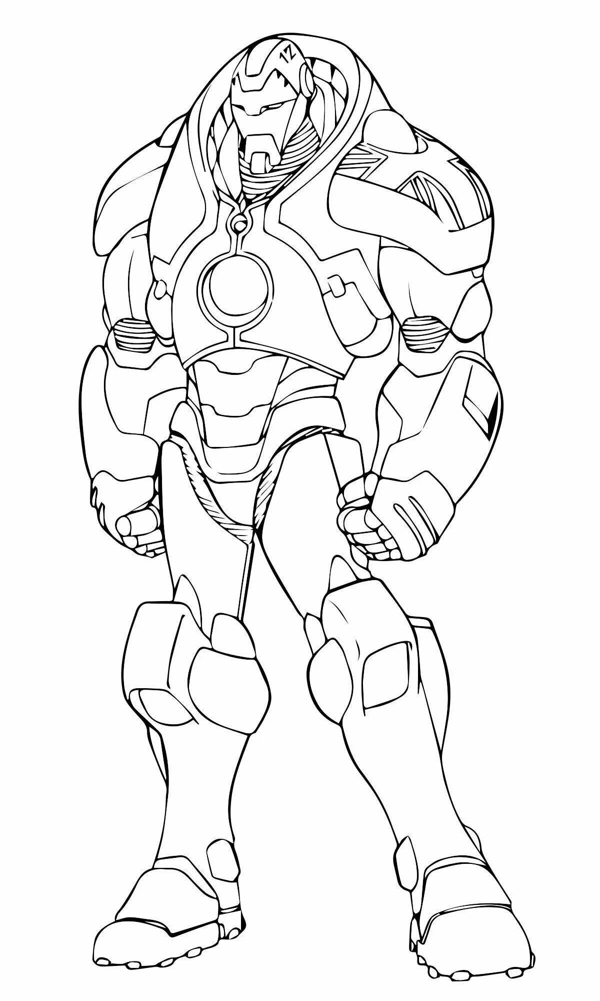 Iron Man brightly colored coloring page