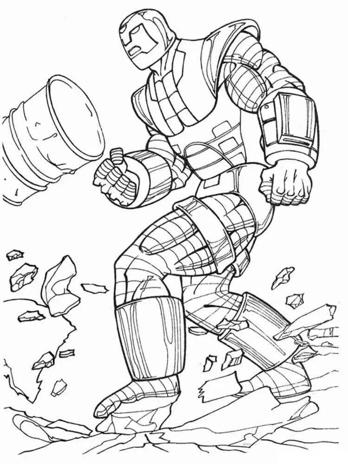 Iron Man Glitter Coloring Page
