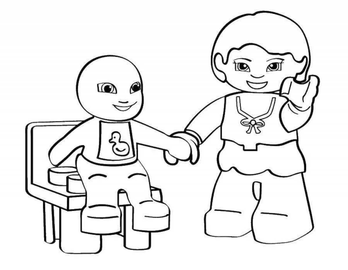 Лего раскраски мальчик и девочка