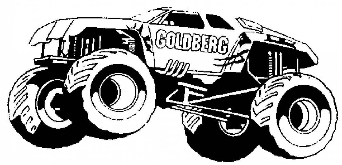 Dazzling police monster truck coloring page
