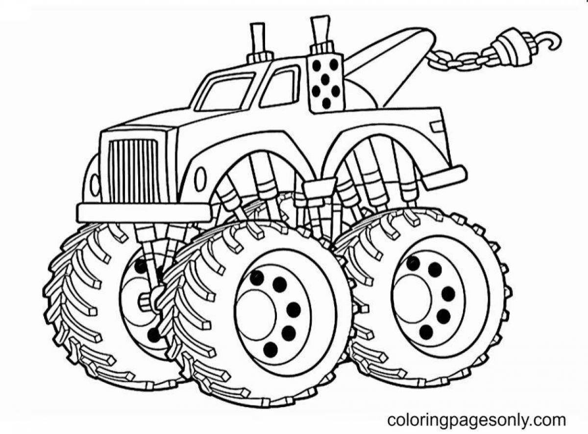 Gorgeous police monster truck coloring page