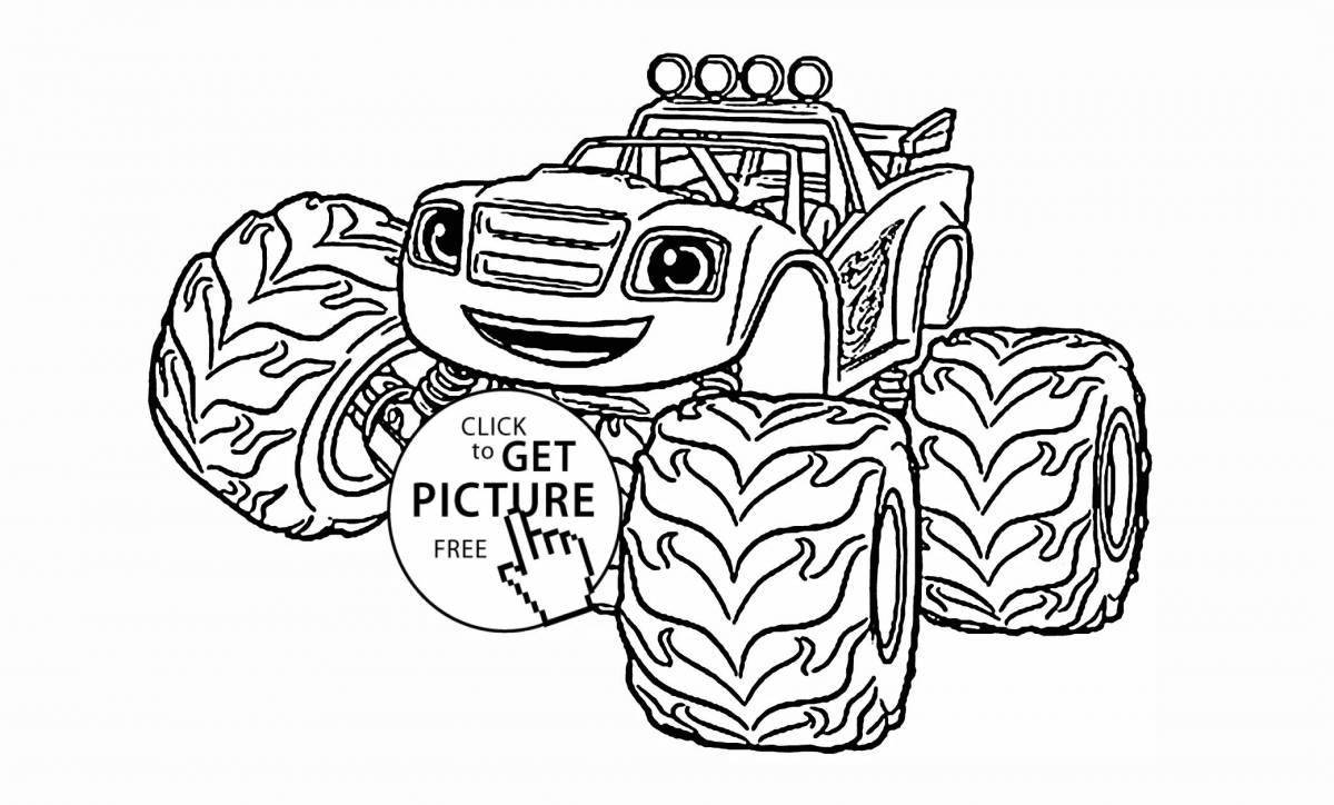 Coloring grand police monster truck