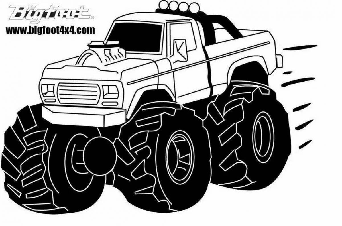 Great police monster truck coloring book