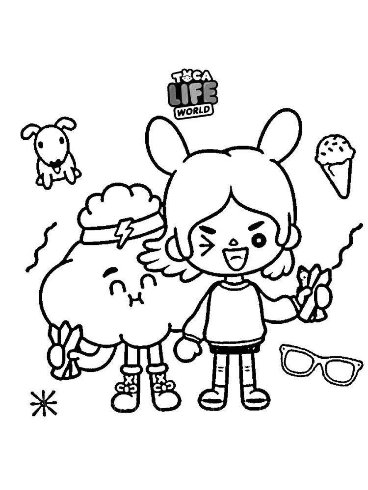 Printout of modern coloring page
