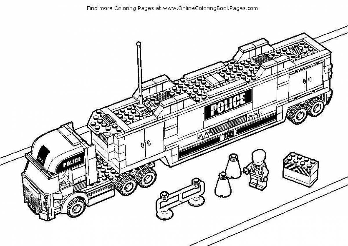 Amazing lego city police coloring page