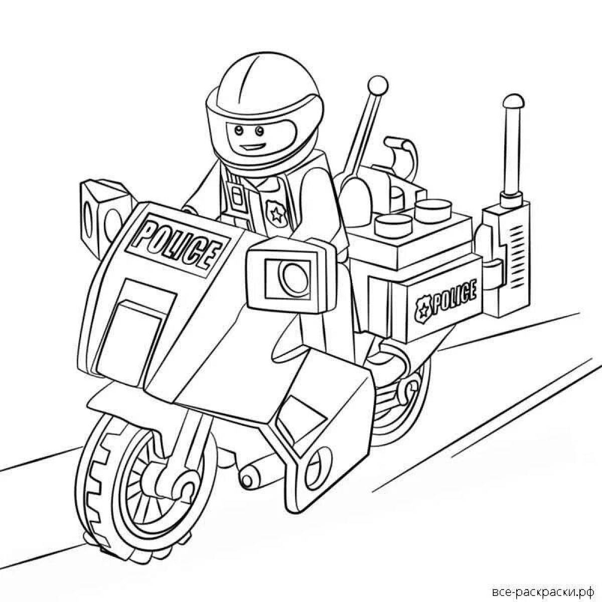 Lego city police animated coloring page