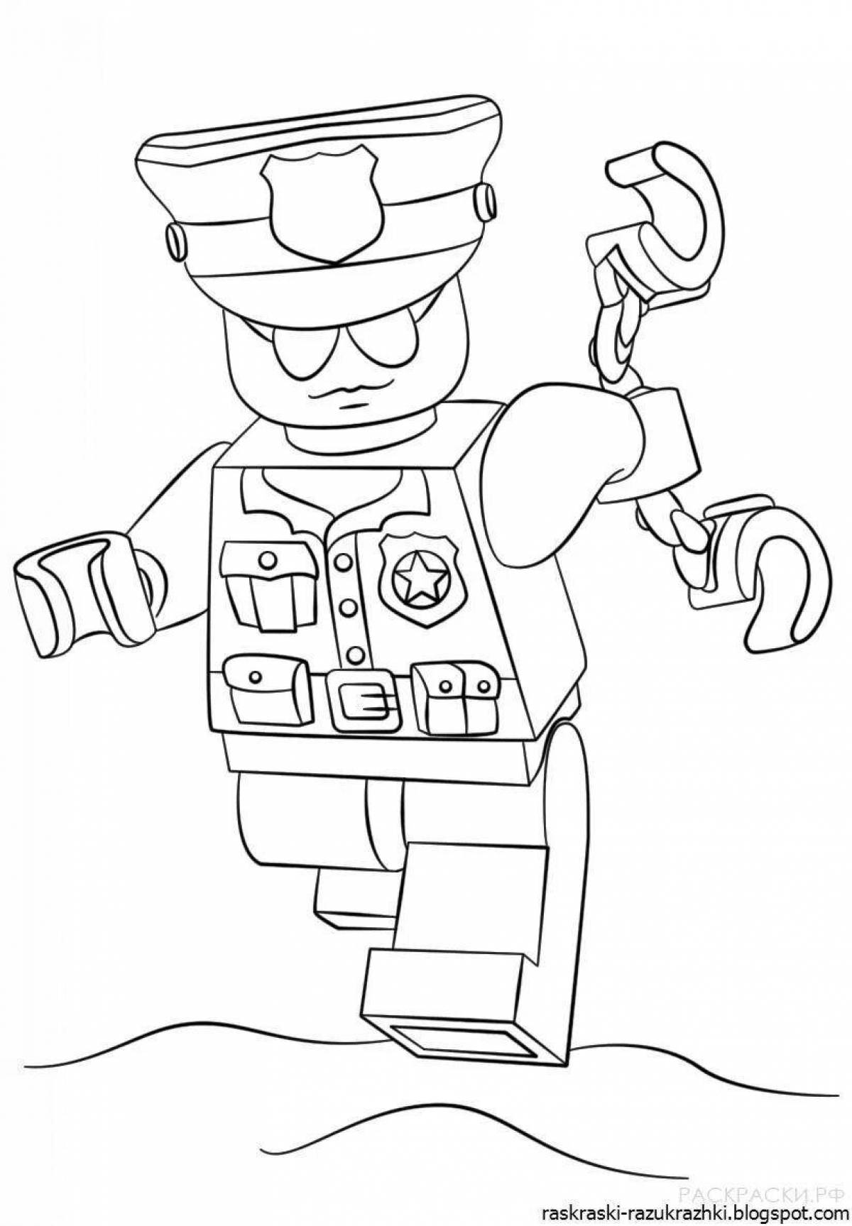 Coloring page charming lego city police