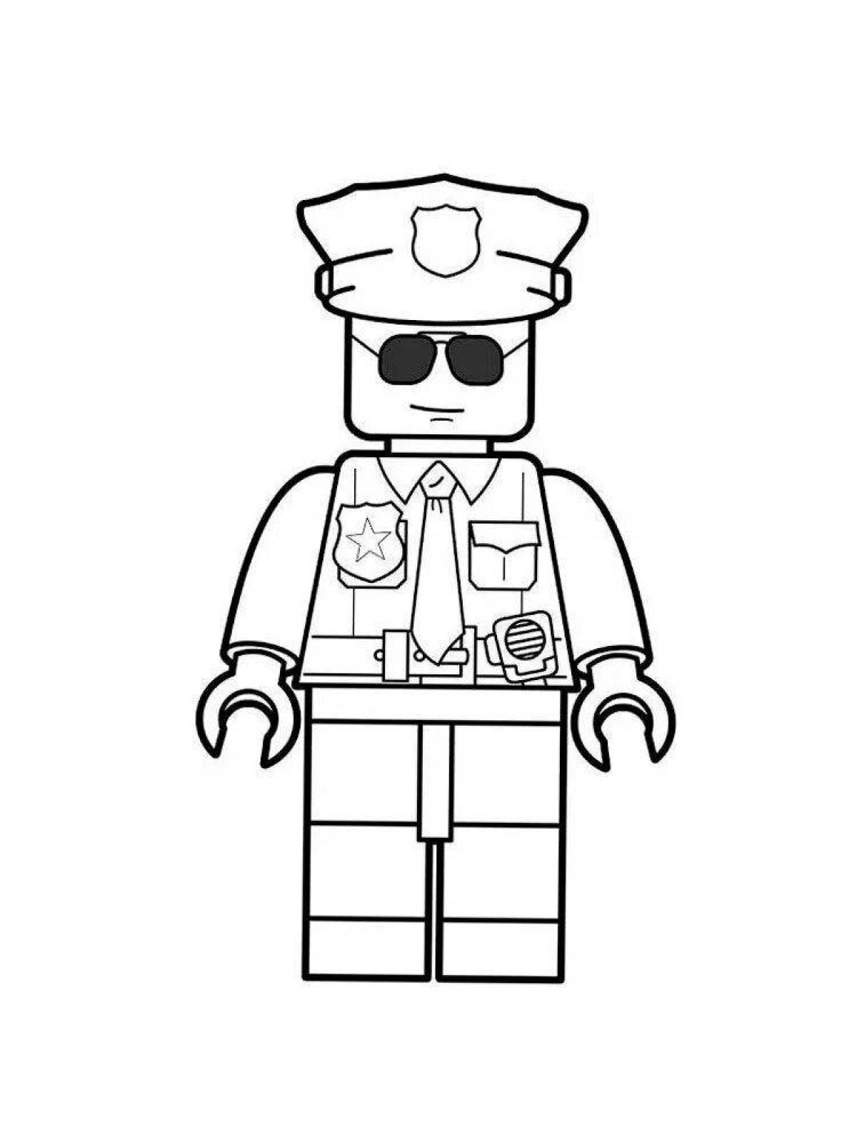 Милая полицейская раскраска lego city