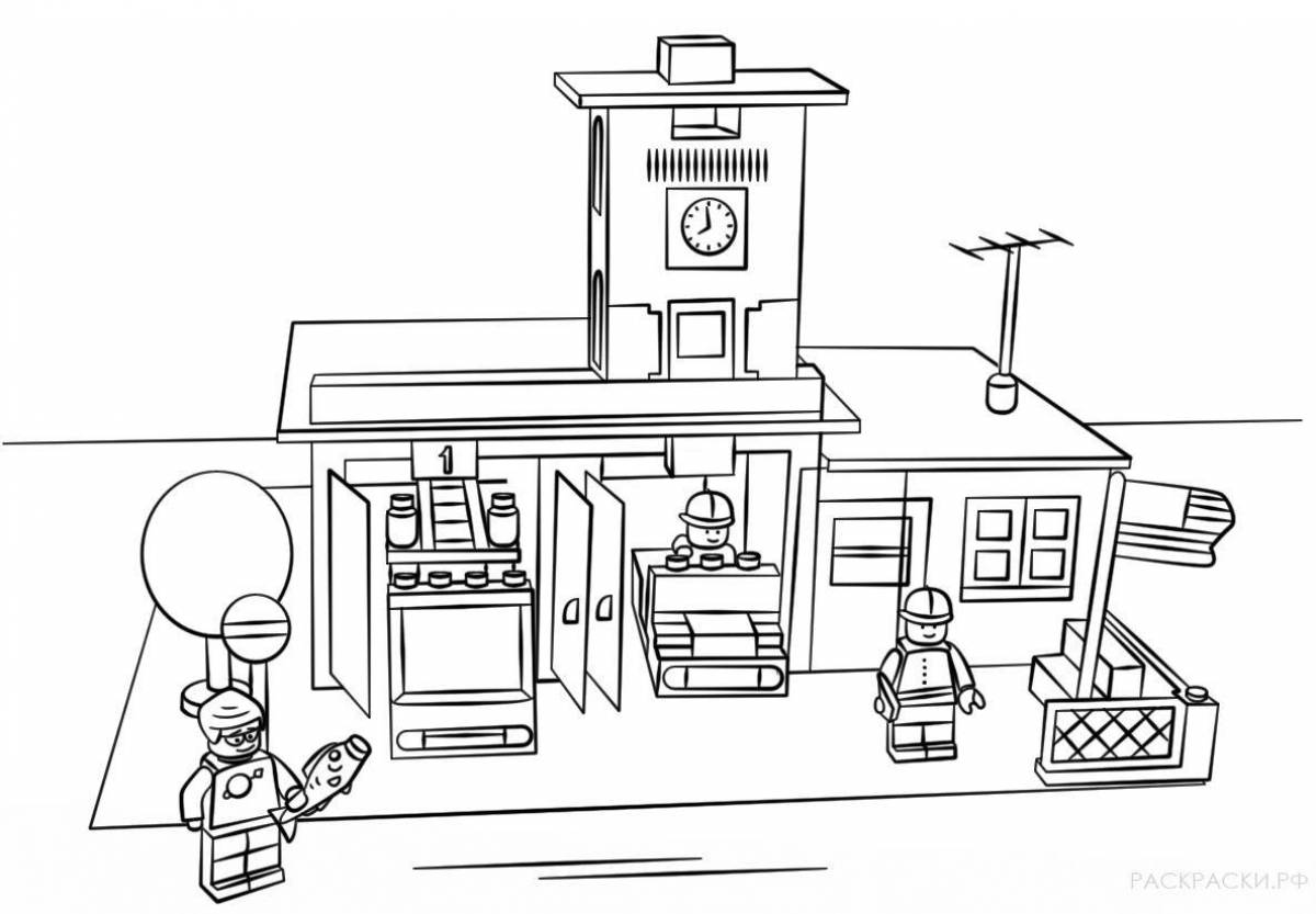 Beautiful lego city police coloring page