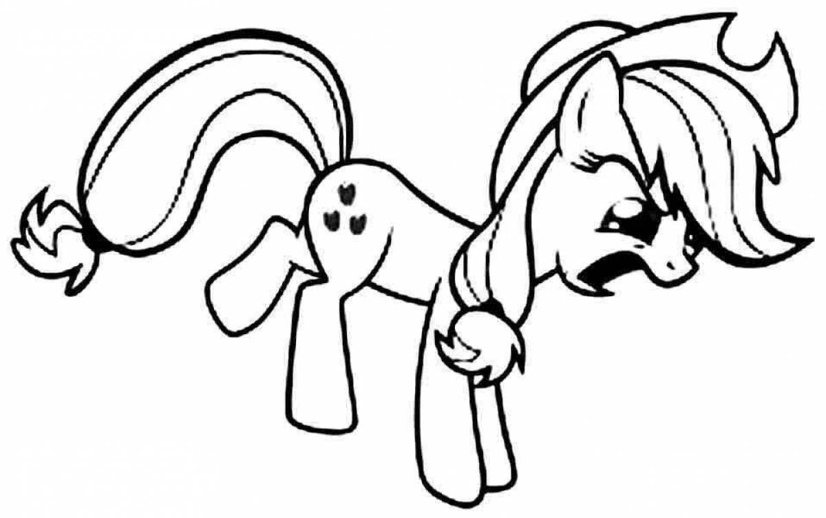 Coloring page happy pony apple jack