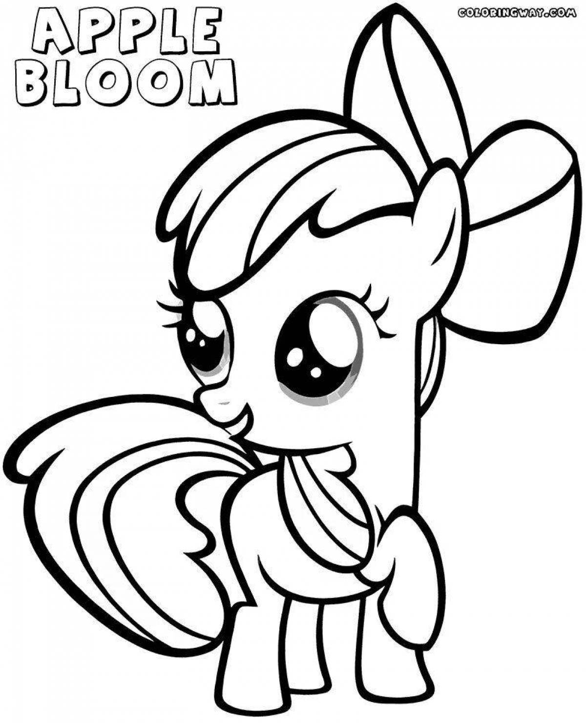Cute pony apple jack coloring book