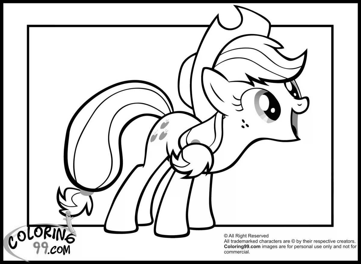 Charming coloring pony apple jack