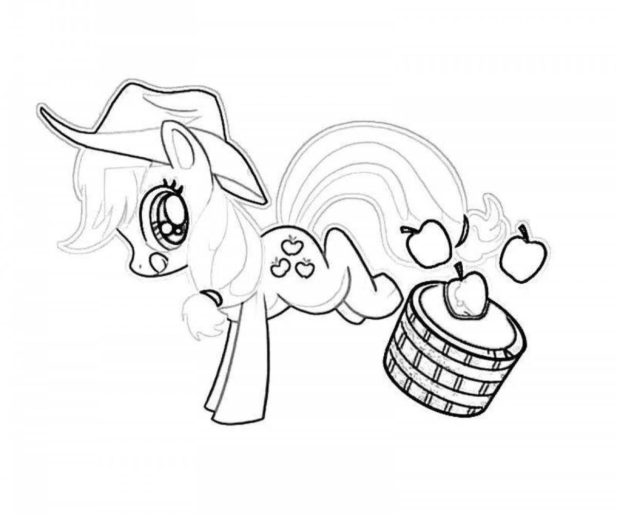 Coloring page charming pony apple jack