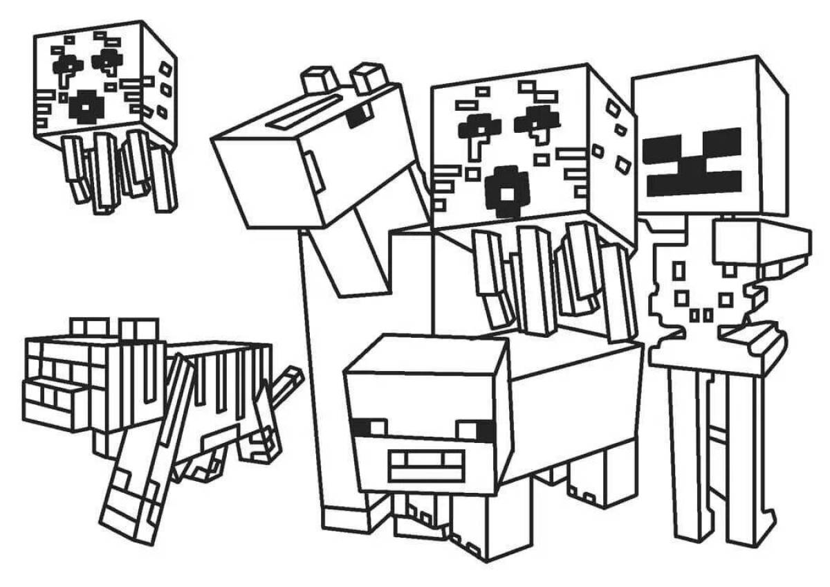A fascinating Christmas coloring for minecraft