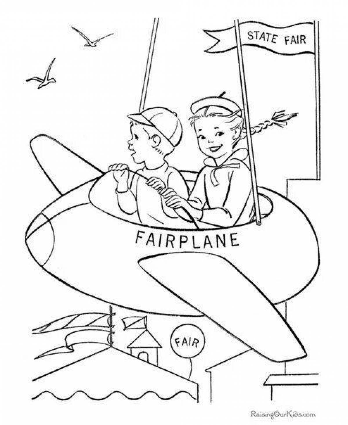 Удивительная страница-раскраска «пилот» для детей