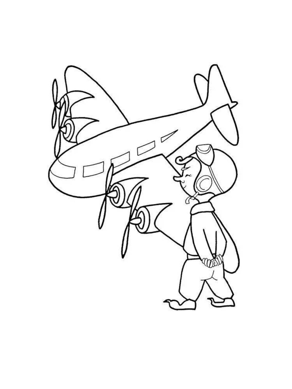 Adorable Baby Pilot Coloring Page