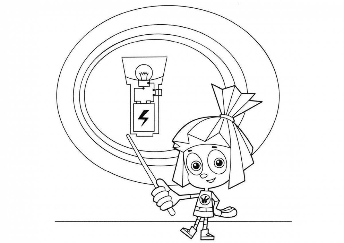 Colorful battery coloring page for kids