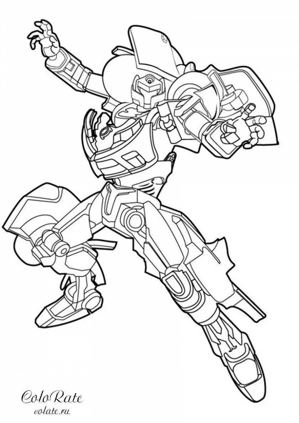 Crazy color tobot coloring page