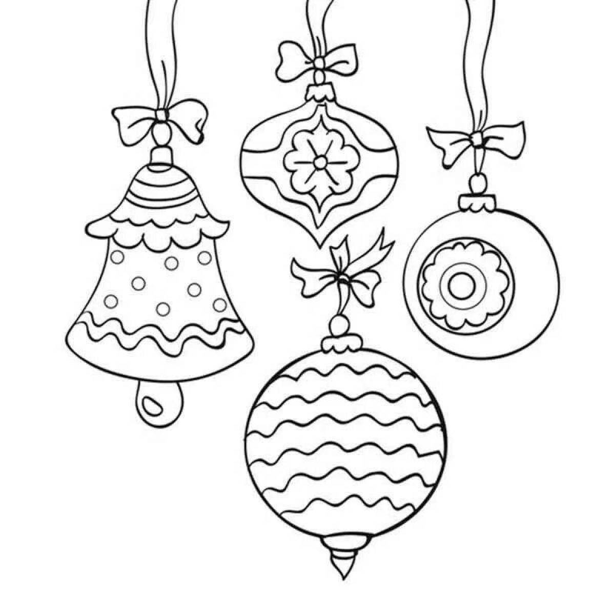 Coloring book magical Christmas decorations