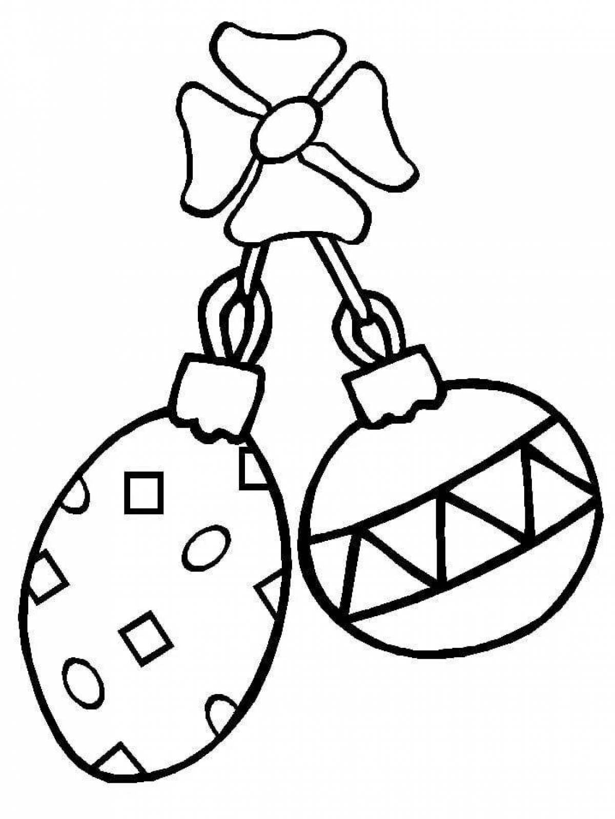 Coloring book shining Christmas decorations