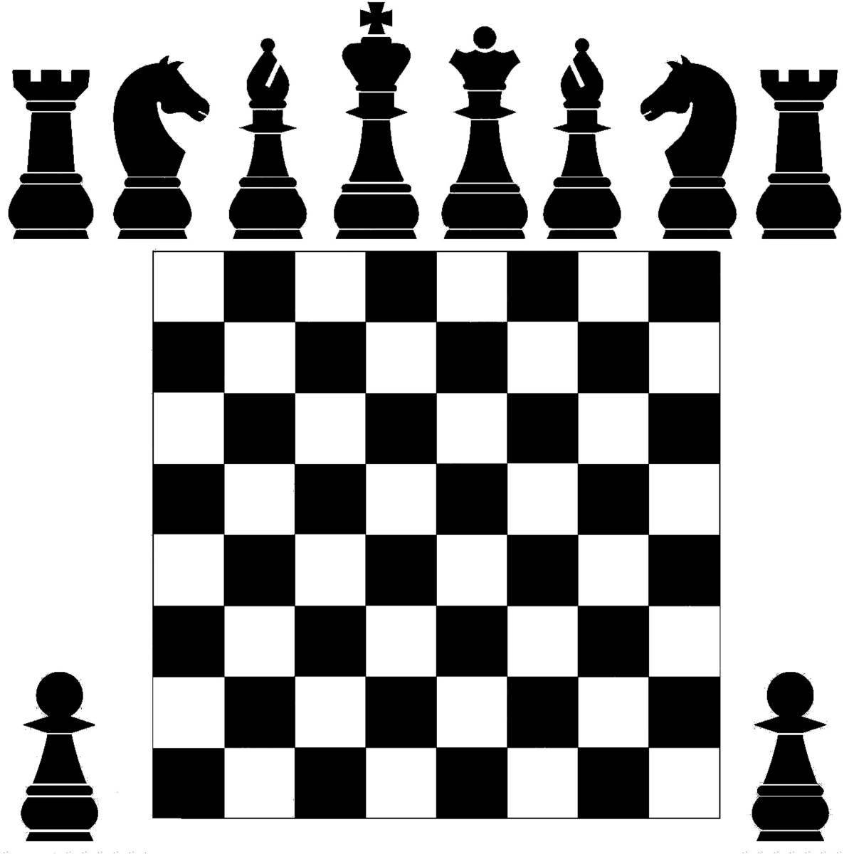 Colored chess board coloring for children