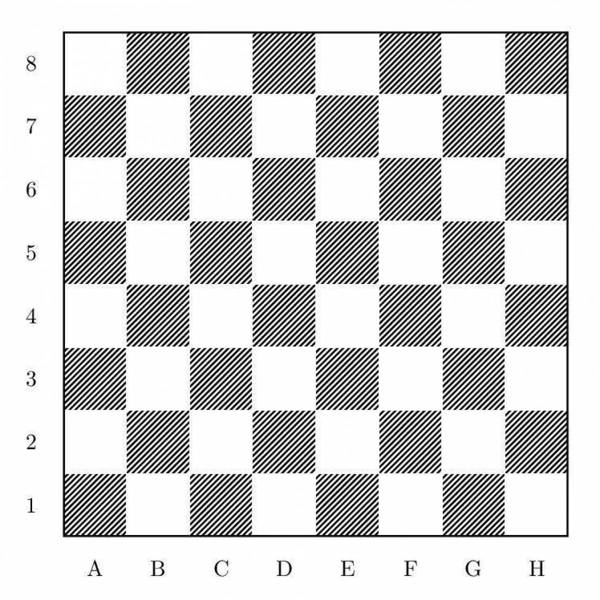 Раскрасить шахматную доску в соответствии с позицией ферзя