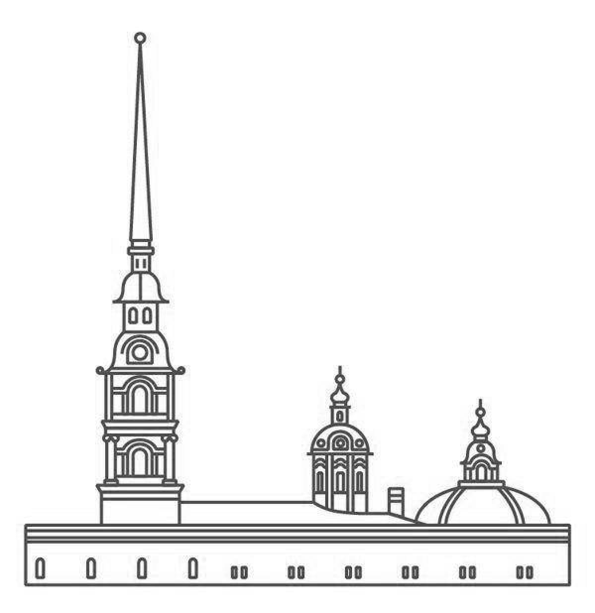 Wonderful Peter and Paul Fortress coloring book for kids