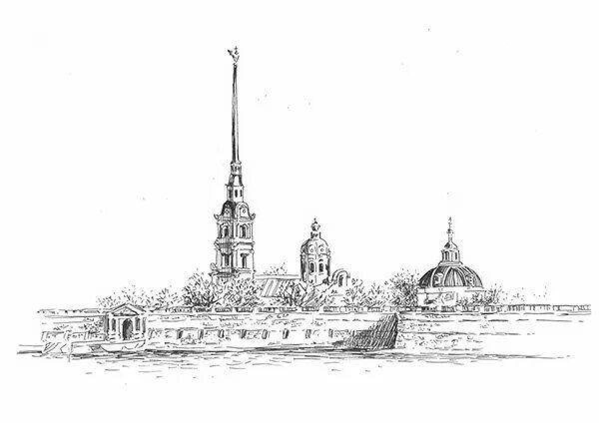 Exquisite peter and paul fortress coloring book for kids