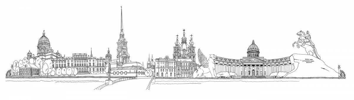 Delightful Peter and Paul Fortress coloring book for kids