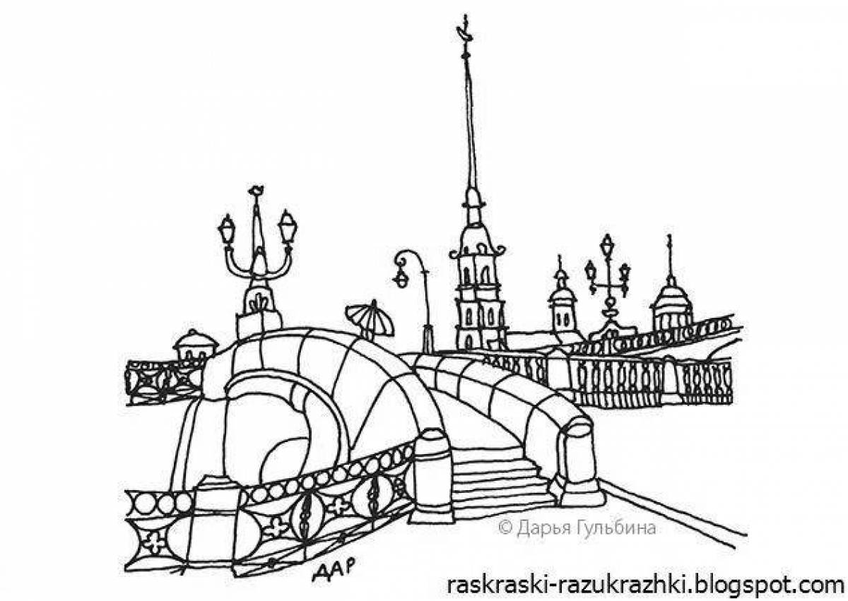 Dazzling Peter and Paul Fortress coloring book for kids