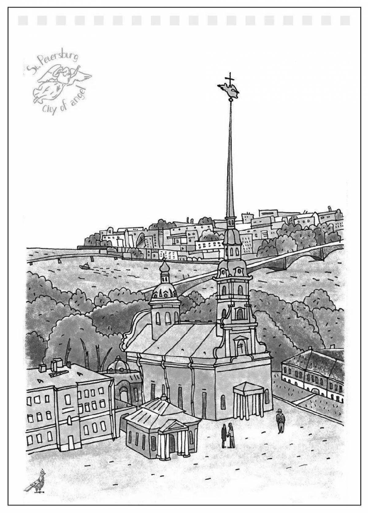 Exciting Peter and Paul Fortress coloring book for kids
