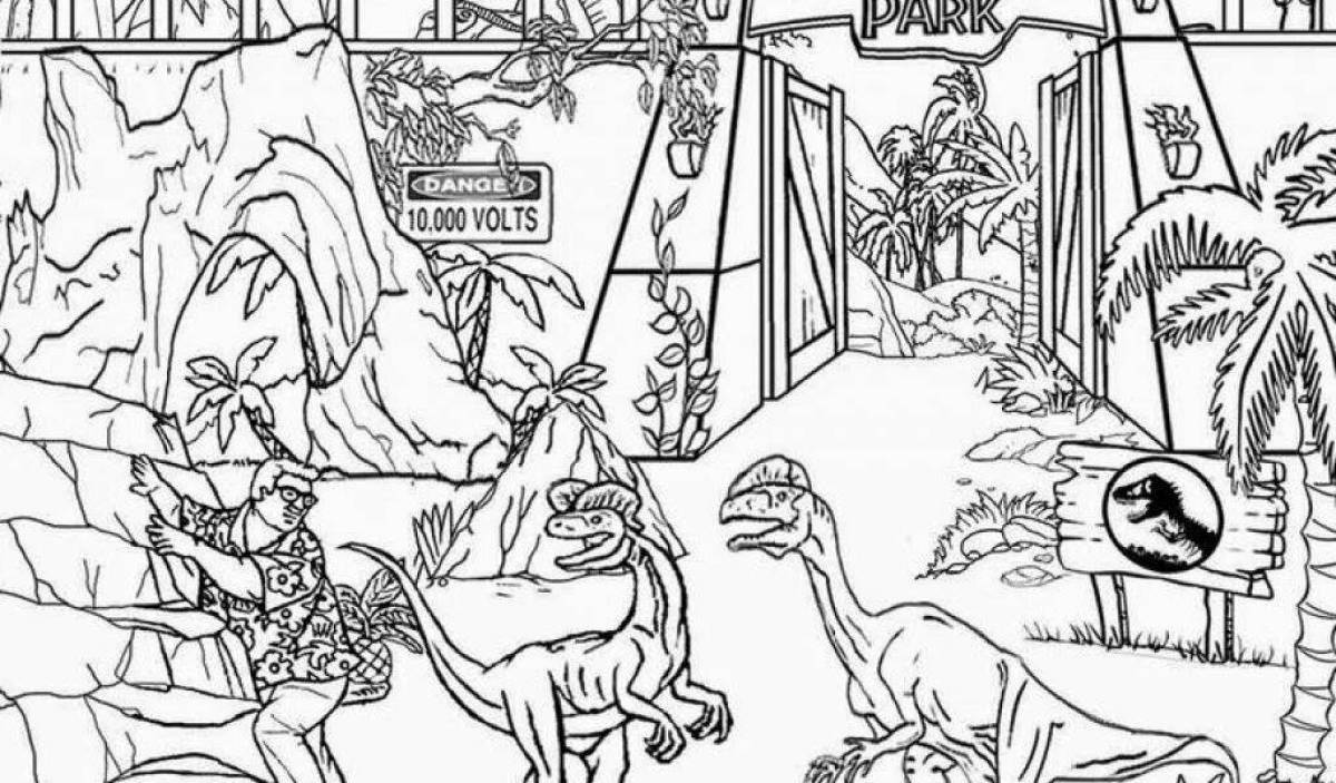 Intriguing jurassic park lego coloring book