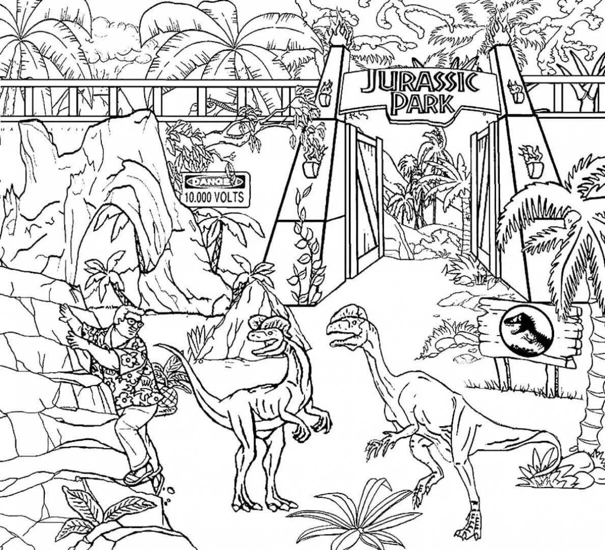 Развлекательная раскраска лего парк юрского периода