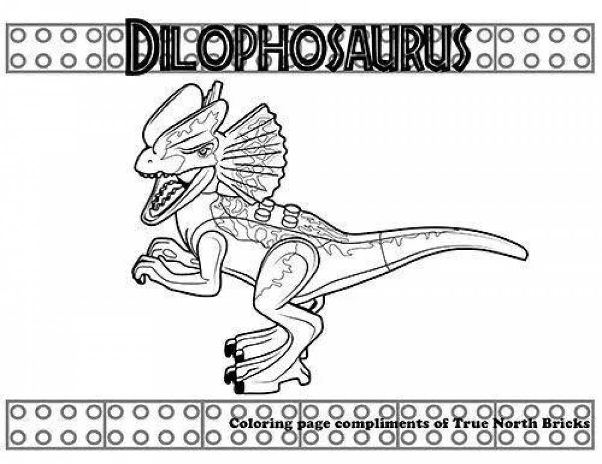 Colorful jurassic park lego coloring page