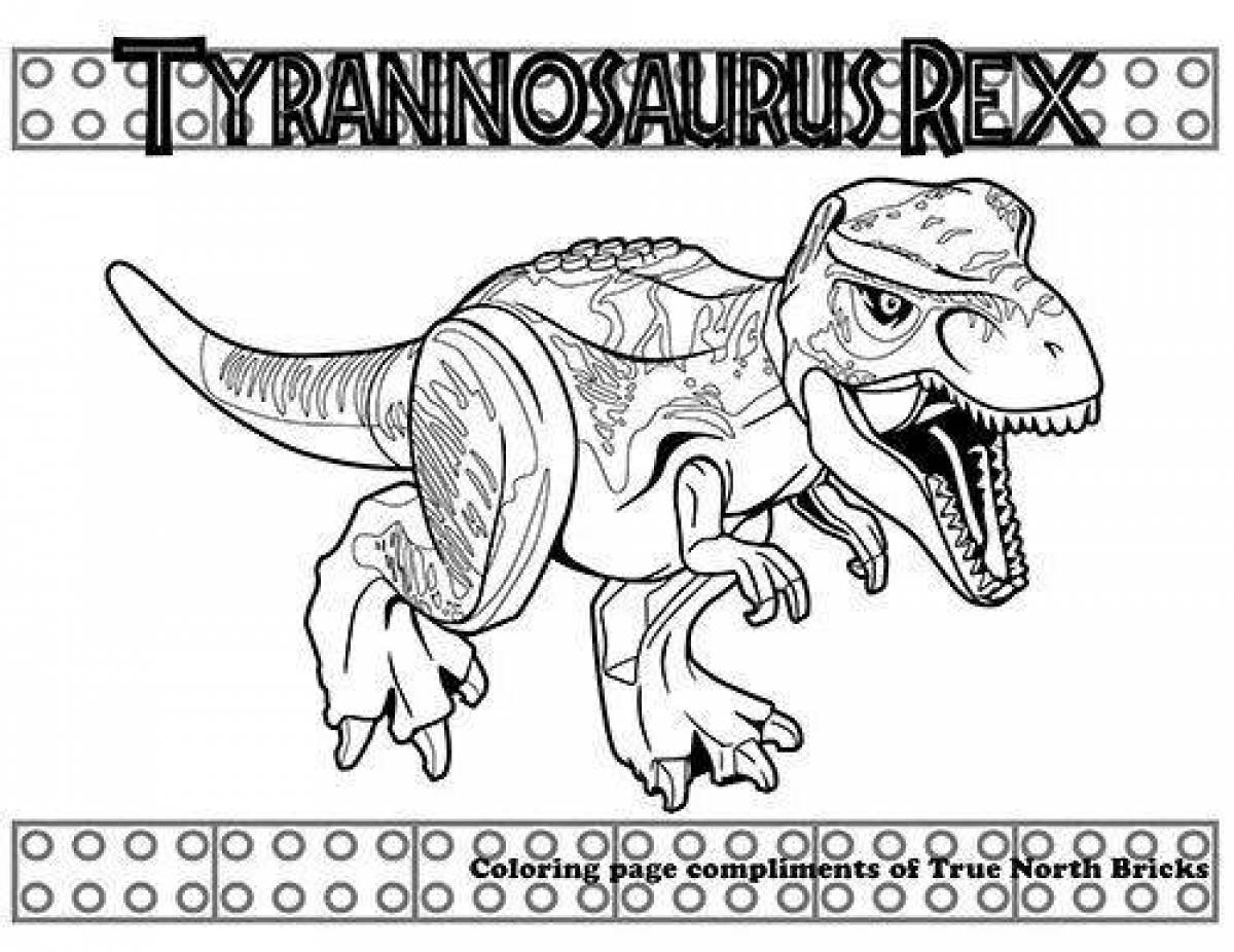 Radiant jurassic park lego coloring page