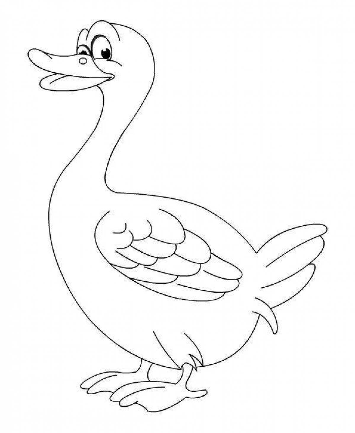 Colorful goose coloring pages for kids
