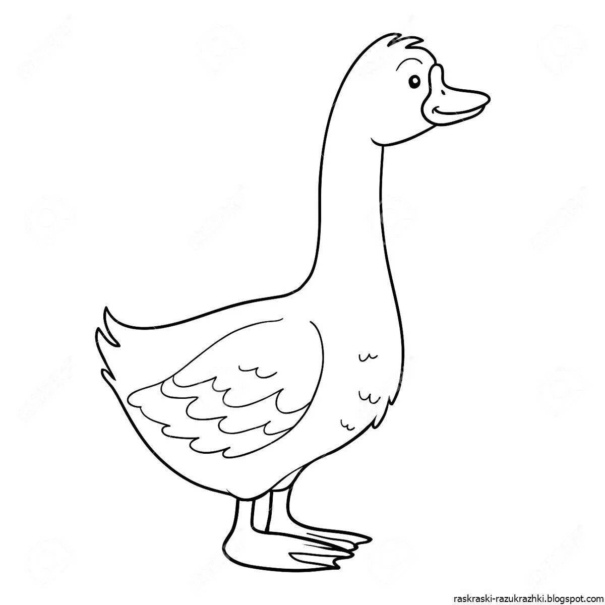 Adorable goose coloring book for kids