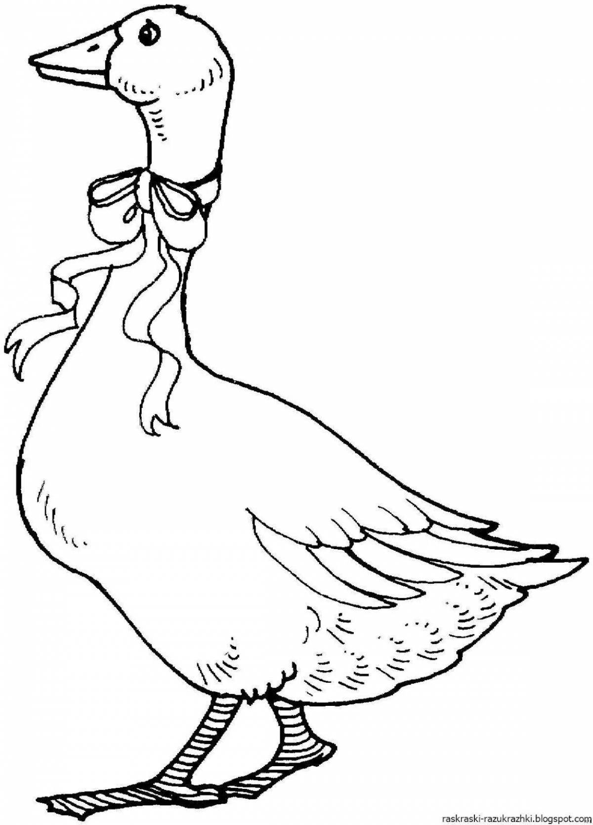 Cute goose coloring book for kids