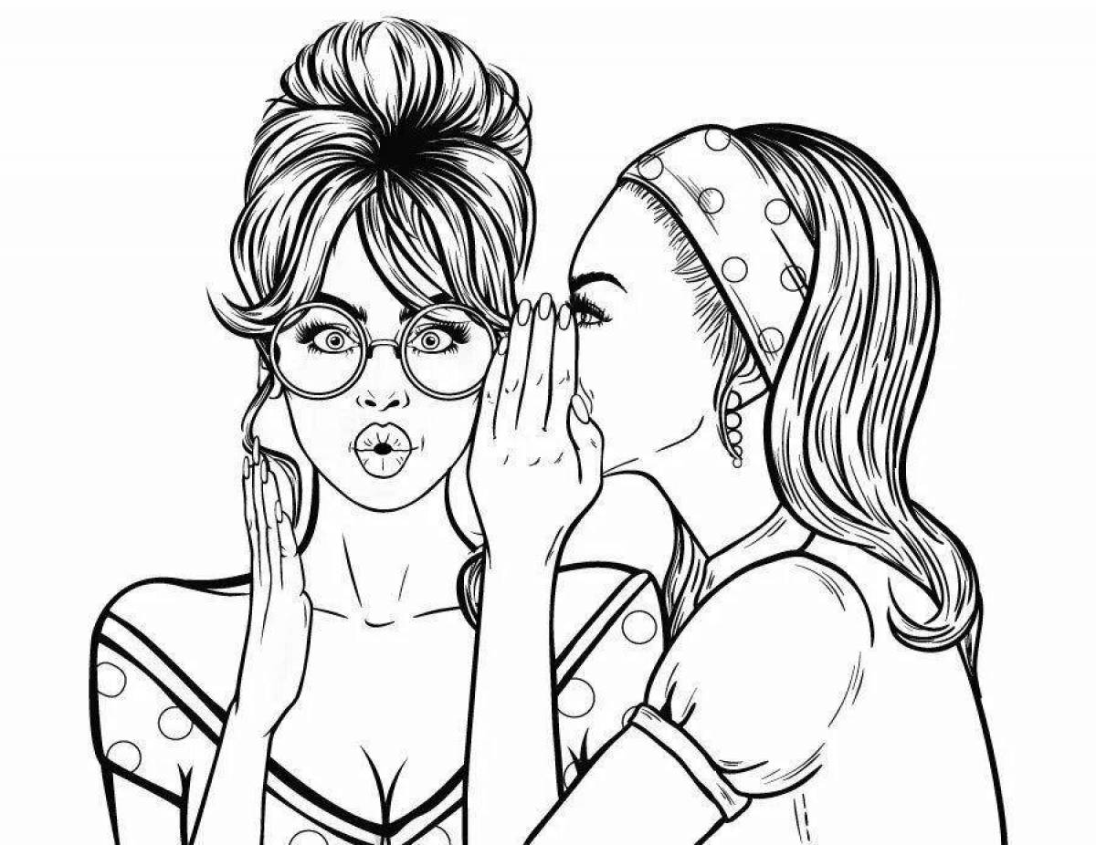 Exciting girlfriends coloring pages