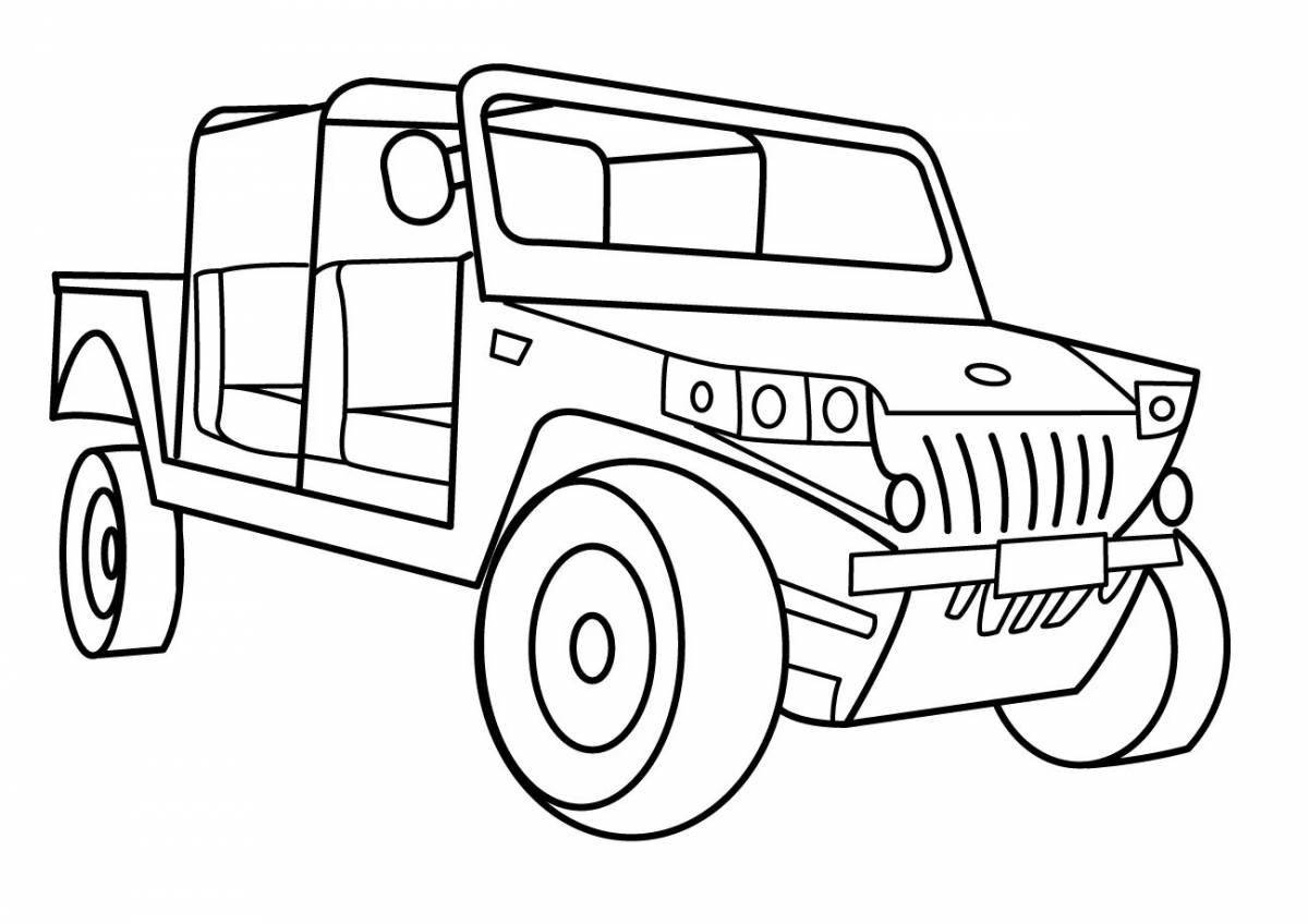 Funny cars 3 coloring pages for boys