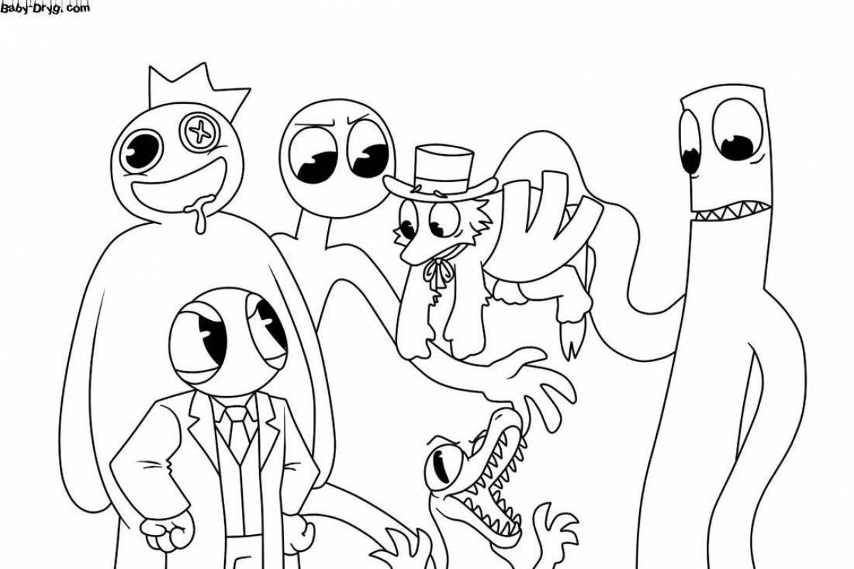 Roblox rainbow friends monster coloring book