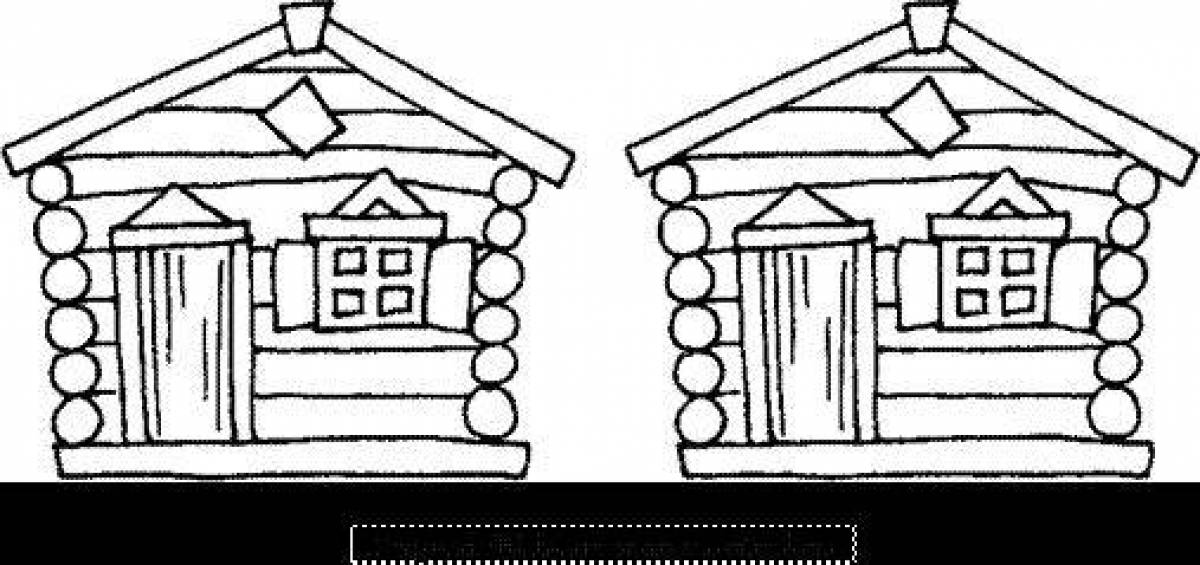 Невероятная русская изба-раскраска для детей