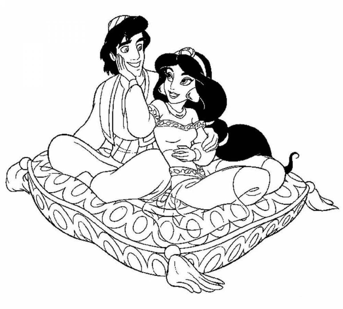 Adorable Aladdin Coloring Page