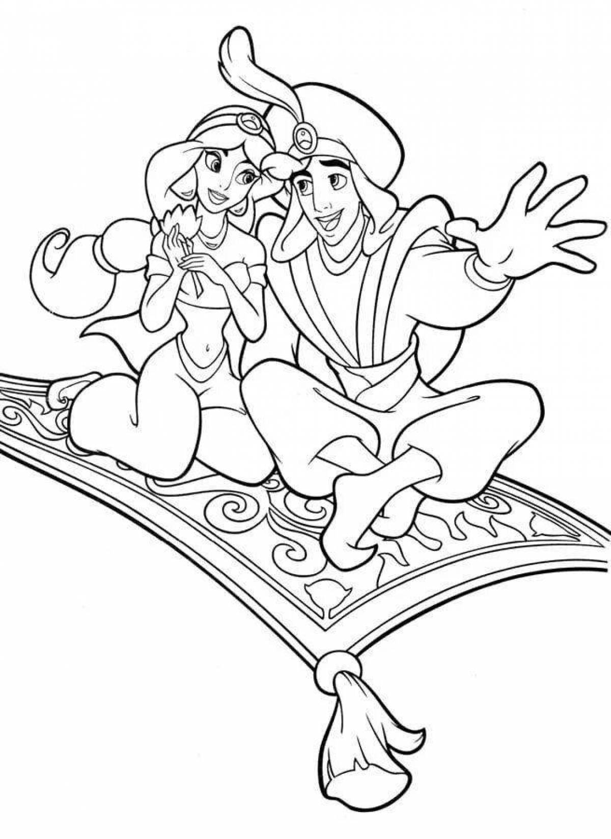 Aladdin's unique coloring page
