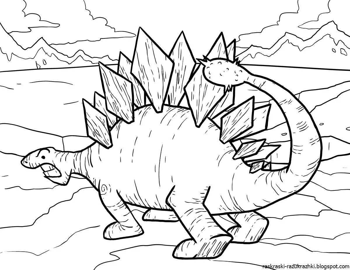Joyful dinosaur coloring for children 7 years old