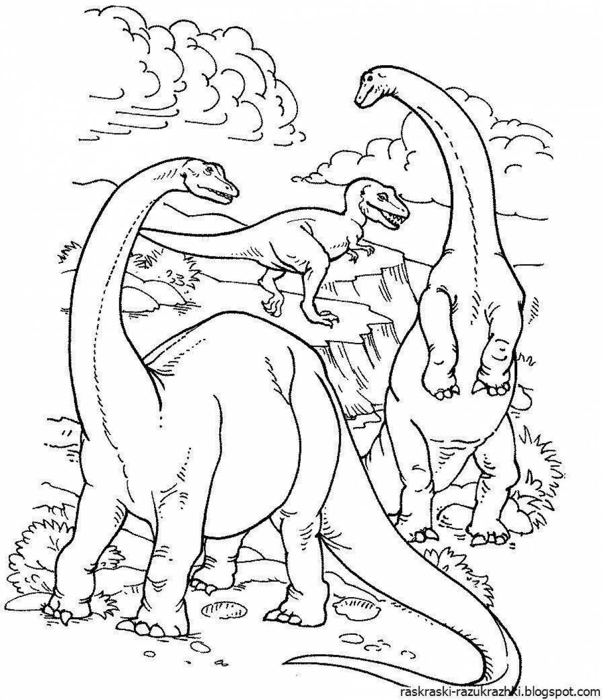 Великолепная раскраска динозавров для детей 7 лет