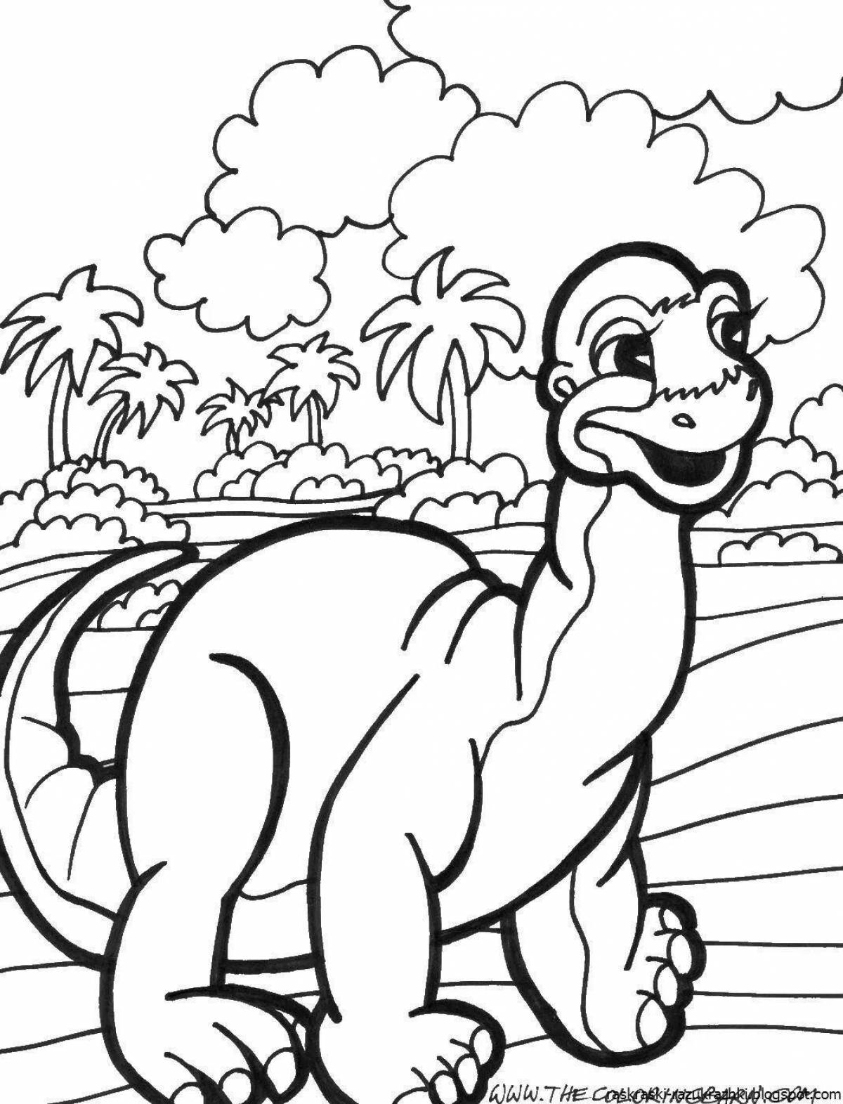 Юмористическая раскраска динозавров для детей 7 лет