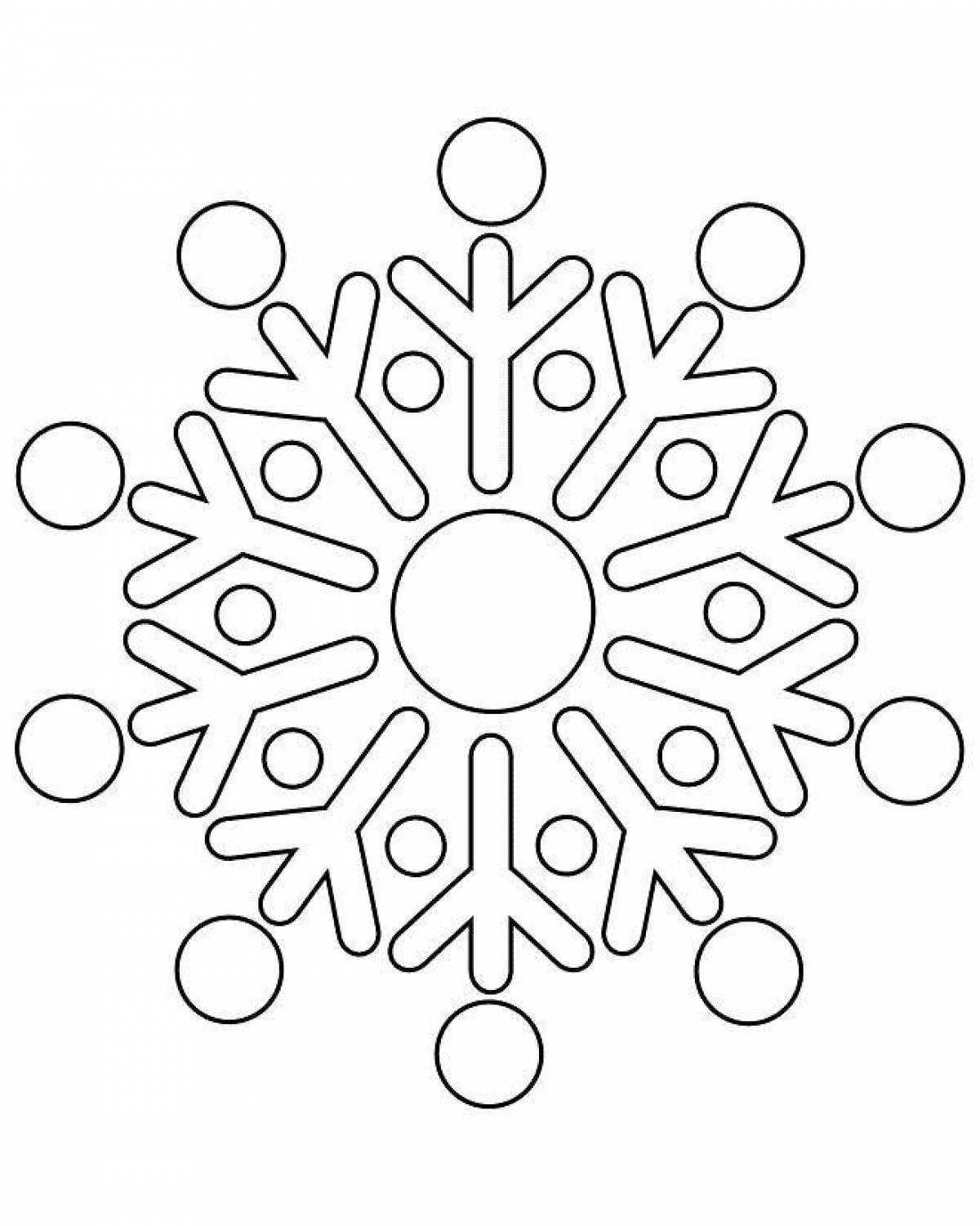 Fun coloring book of snowflakes for children 4-5 years old