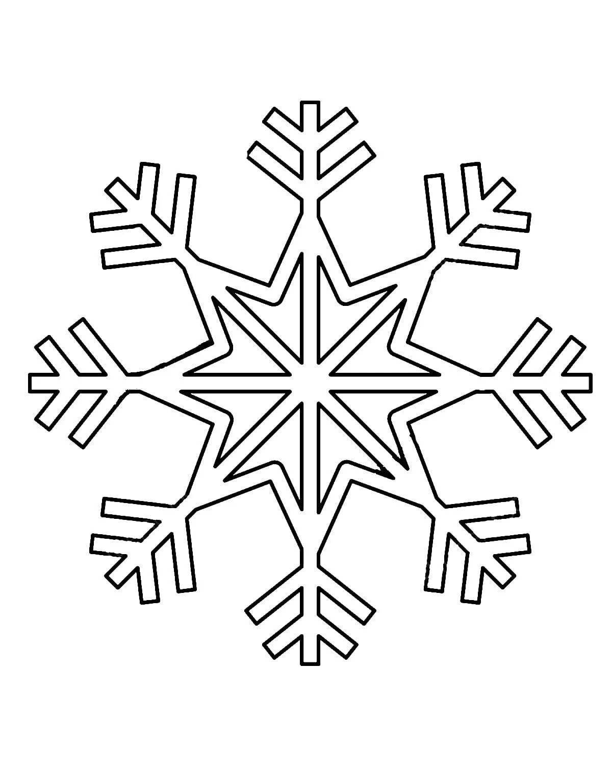 Glitter snowflake coloring pages for 4-5 year olds