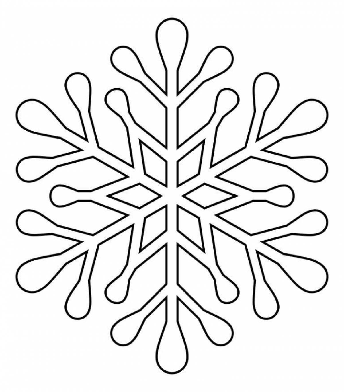 Sparkling snowflake coloring pages for 4-5 year olds